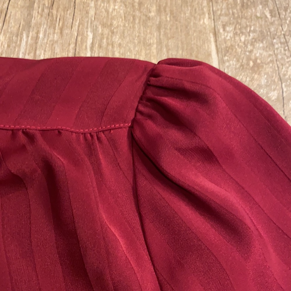 Modcloth Striped Raspberry Button Down Blouse - image 5